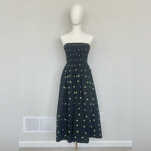 a new day Black Strapless Dress with Lime Accents
